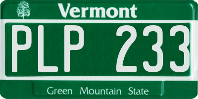 VT license plate PLP233