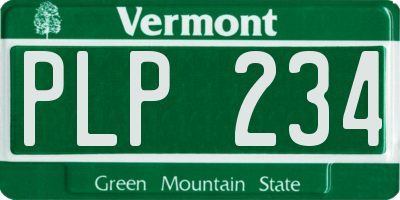 VT license plate PLP234