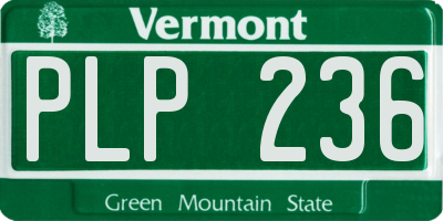 VT license plate PLP236