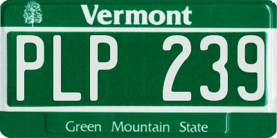 VT license plate PLP239