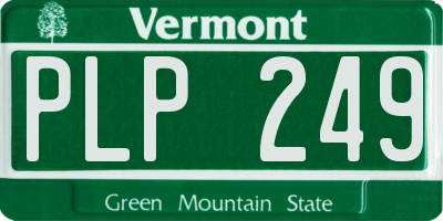 VT license plate PLP249