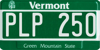 VT license plate PLP250