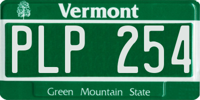 VT license plate PLP254