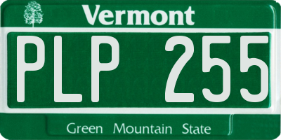 VT license plate PLP255
