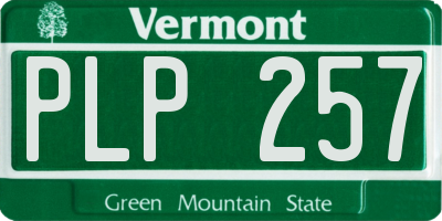 VT license plate PLP257