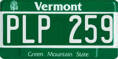 VT license plate PLP259