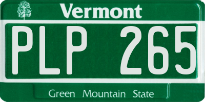 VT license plate PLP265