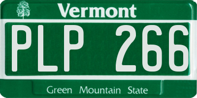 VT license plate PLP266