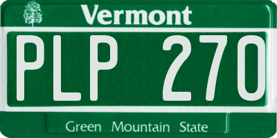 VT license plate PLP270