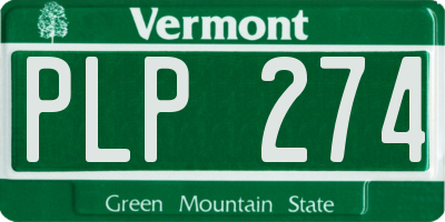 VT license plate PLP274
