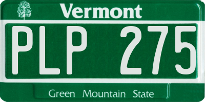VT license plate PLP275