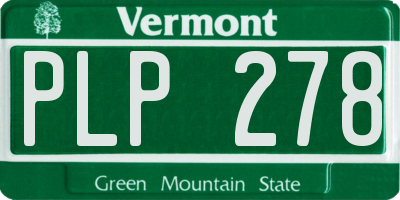 VT license plate PLP278