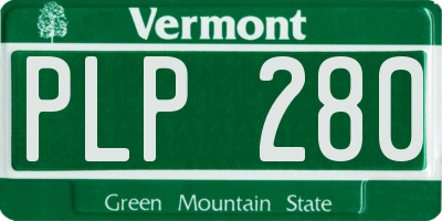 VT license plate PLP280