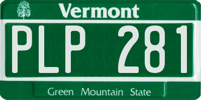 VT license plate PLP281
