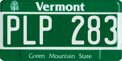 VT license plate PLP283