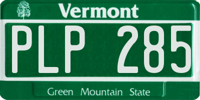 VT license plate PLP285