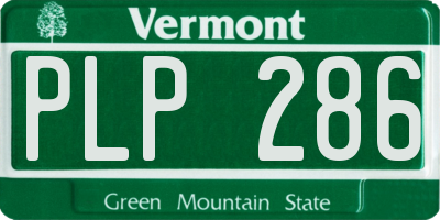 VT license plate PLP286