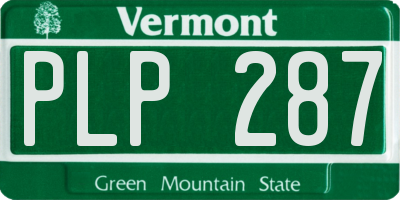 VT license plate PLP287
