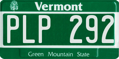 VT license plate PLP292