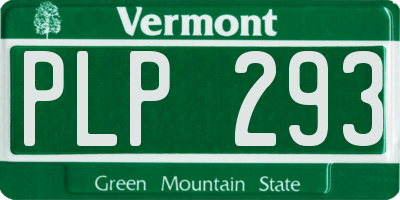 VT license plate PLP293