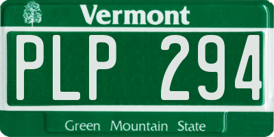 VT license plate PLP294