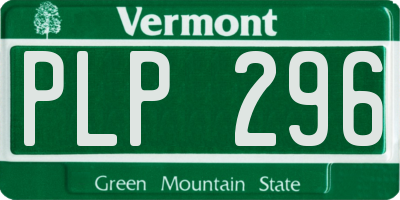 VT license plate PLP296
