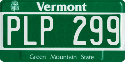 VT license plate PLP299