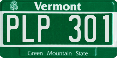 VT license plate PLP301