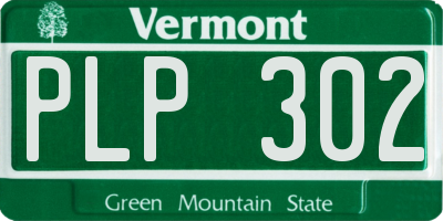 VT license plate PLP302