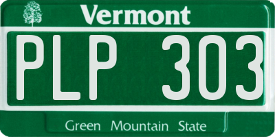 VT license plate PLP303