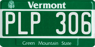 VT license plate PLP306