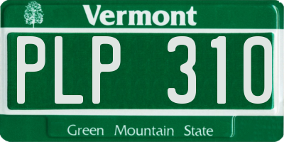 VT license plate PLP310