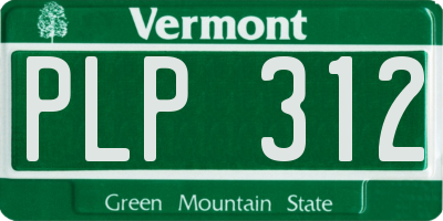 VT license plate PLP312