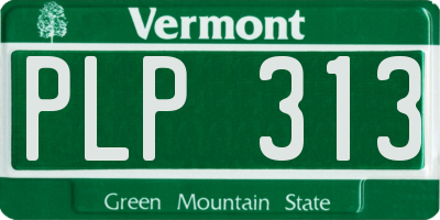 VT license plate PLP313