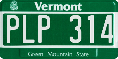 VT license plate PLP314