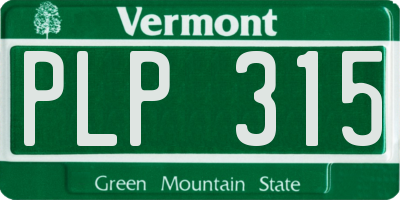 VT license plate PLP315