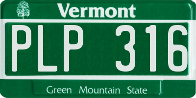 VT license plate PLP316