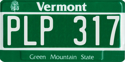 VT license plate PLP317