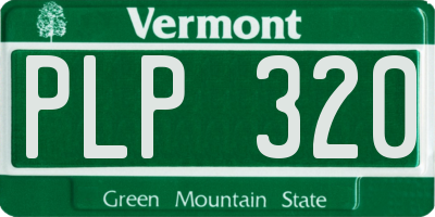 VT license plate PLP320