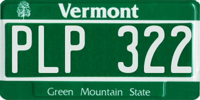 VT license plate PLP322