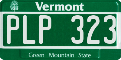 VT license plate PLP323