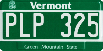 VT license plate PLP325
