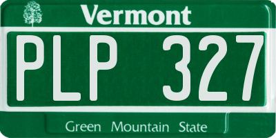VT license plate PLP327