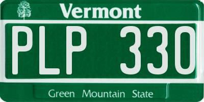 VT license plate PLP330