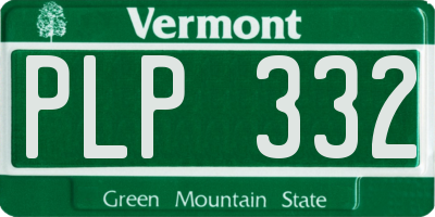 VT license plate PLP332