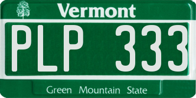 VT license plate PLP333