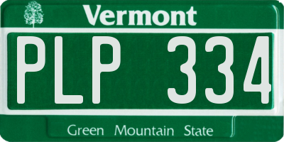 VT license plate PLP334