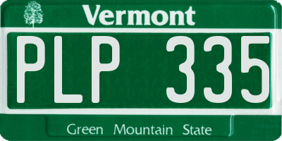 VT license plate PLP335