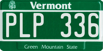 VT license plate PLP336