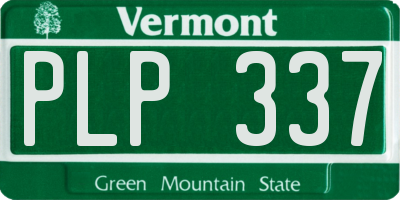VT license plate PLP337